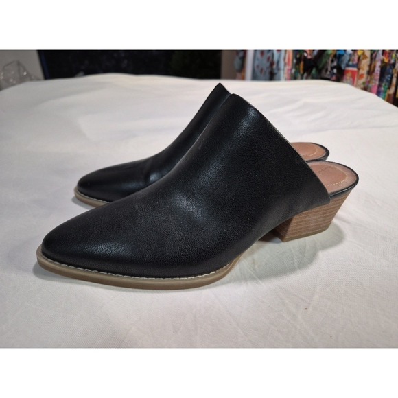 Universal thread Tara Slip On Mules Black Faux Leather Women's Size 8 - Picture 9 of 9